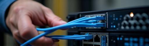 Image of network cables and a router